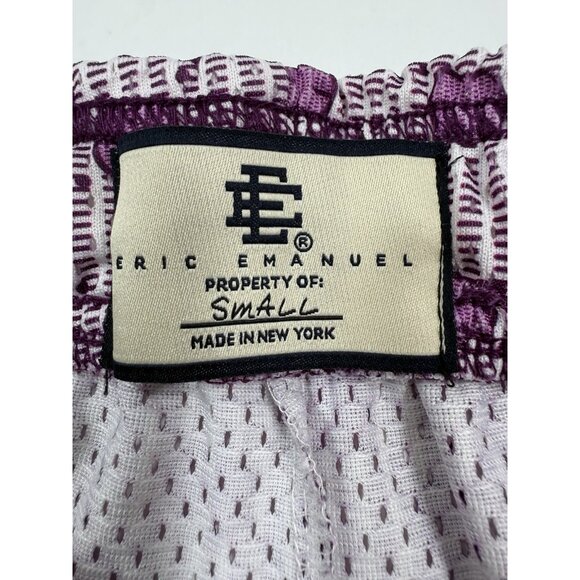 Eric Emanuel Mens Shorts EE Logo Sz Small Purple Mesh Basketball Streetwear USA - Picture 9 of 13